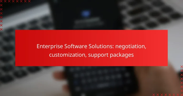Enterprise Software Solutions: negotiation, customization, support packages
