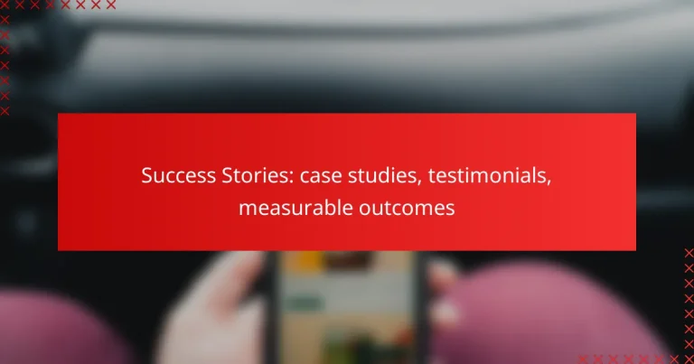 Success Stories: case studies, testimonials, measurable outcomes