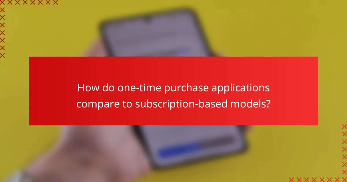 How do one-time purchase applications compare to subscription-based models?