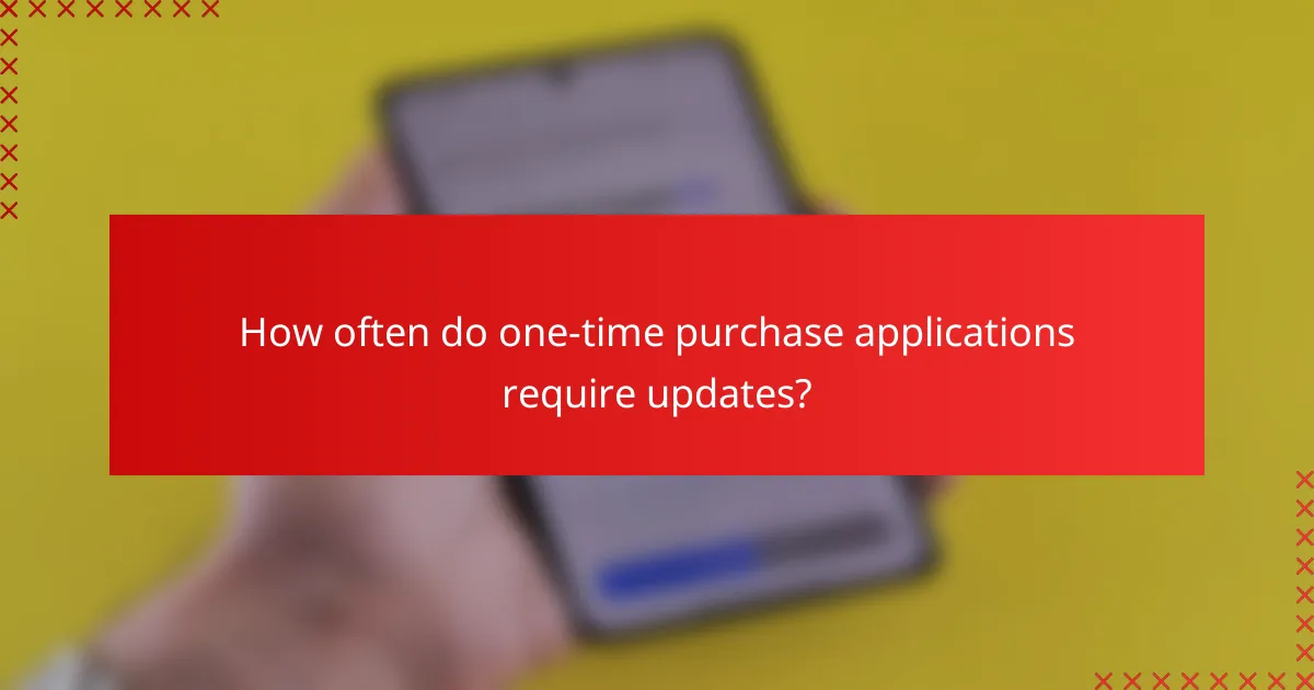 How often do one-time purchase applications require updates?