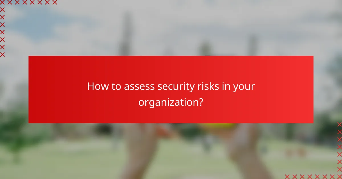 How to assess security risks in your organization?