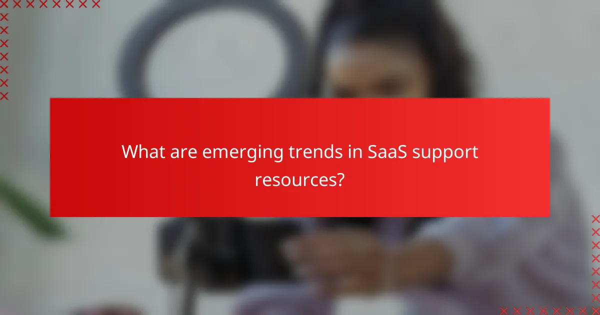 What are emerging trends in SaaS support resources?