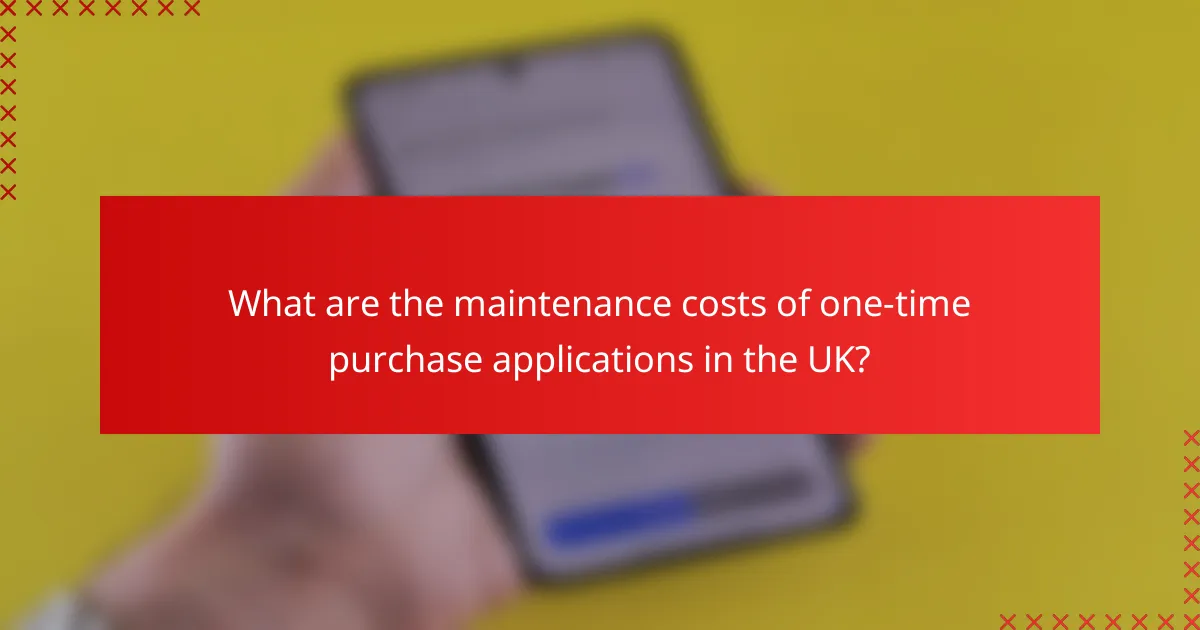 What are the maintenance costs of one-time purchase applications in the UK?