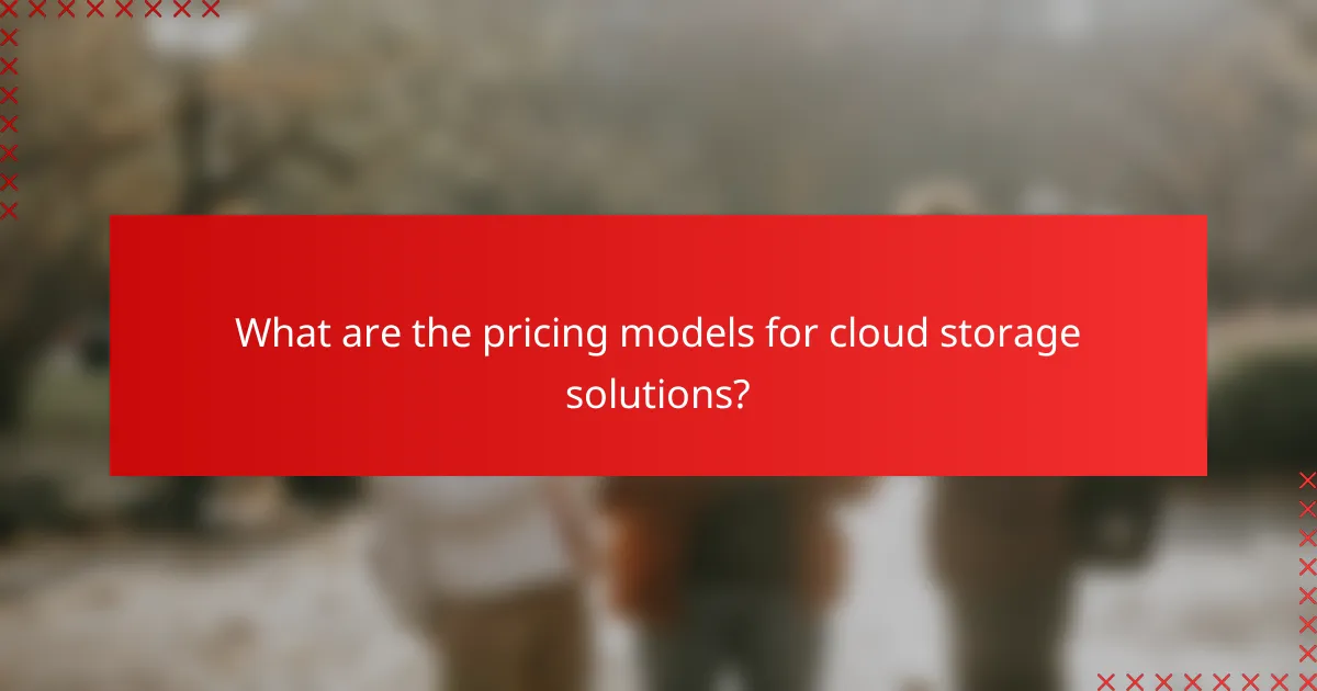 What are the pricing models for cloud storage solutions?